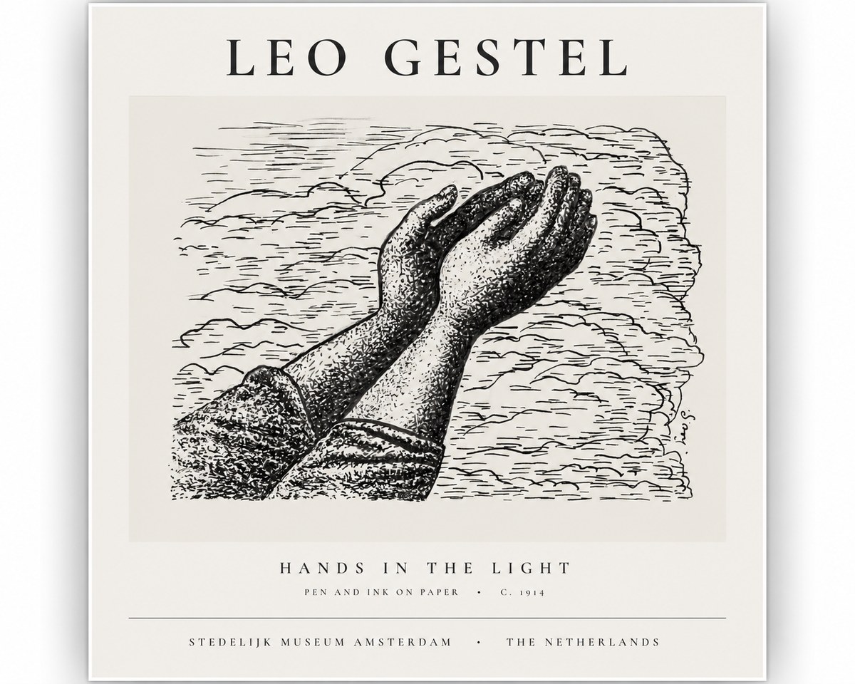 Leo Gestel Hands in the Light No1 - Affiche