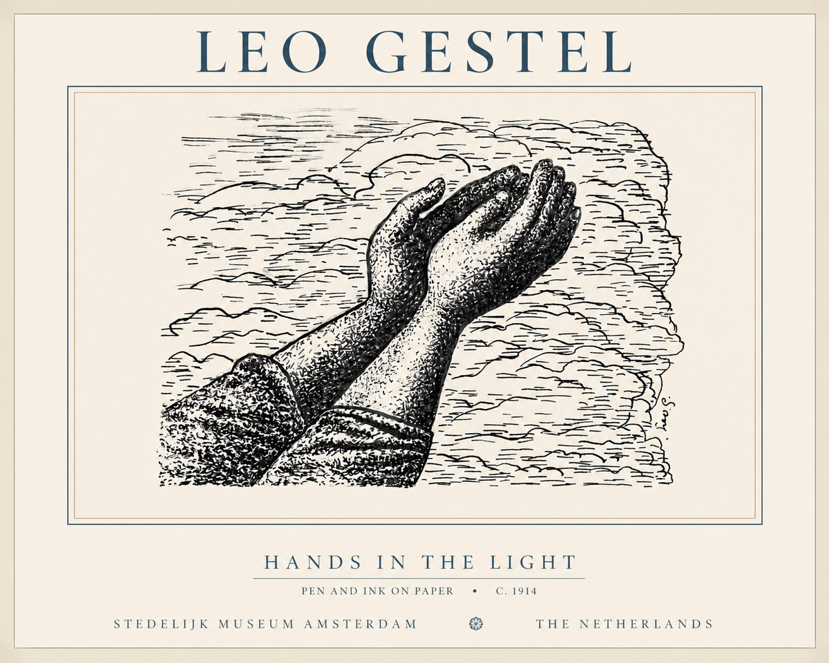 Leo Gestel Hands in the Light No3 - Affiche
