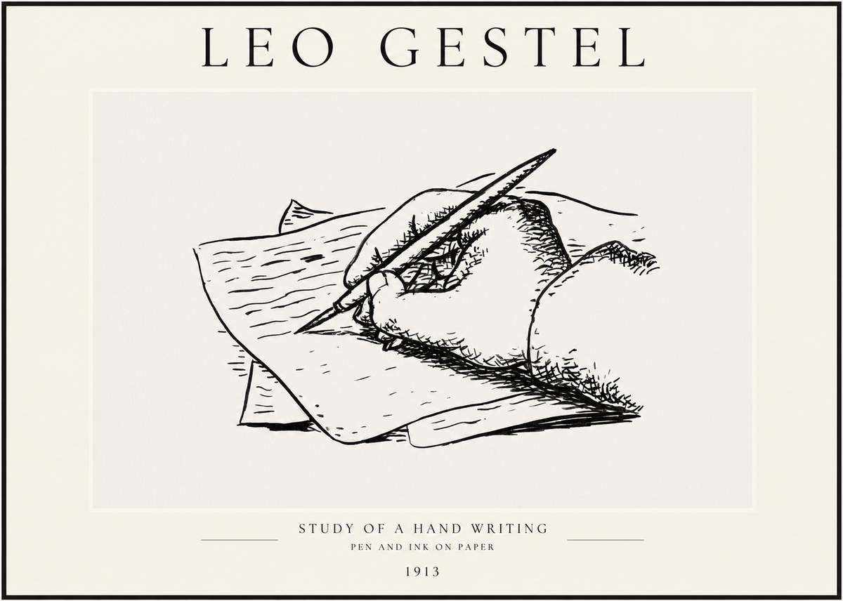 Leo Gestel Study of a Hand Writing No1 - Affiche