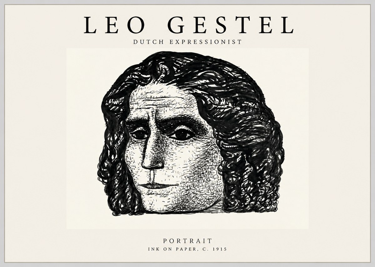 Leo Gestel Portrait No1 - Affiche