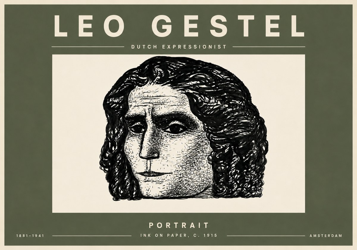 Leo Gestel Portrait No4 - Affiche