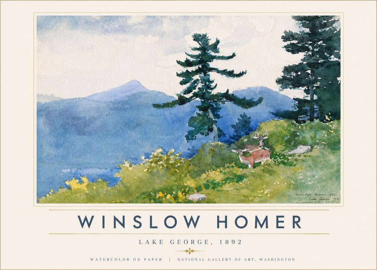 Winslow Homer Lake George, 1892 No5 - Affiche
