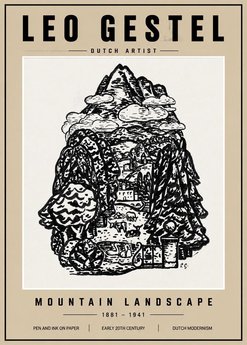 Leo Gestel Mountain Landscape No3 - Affiche