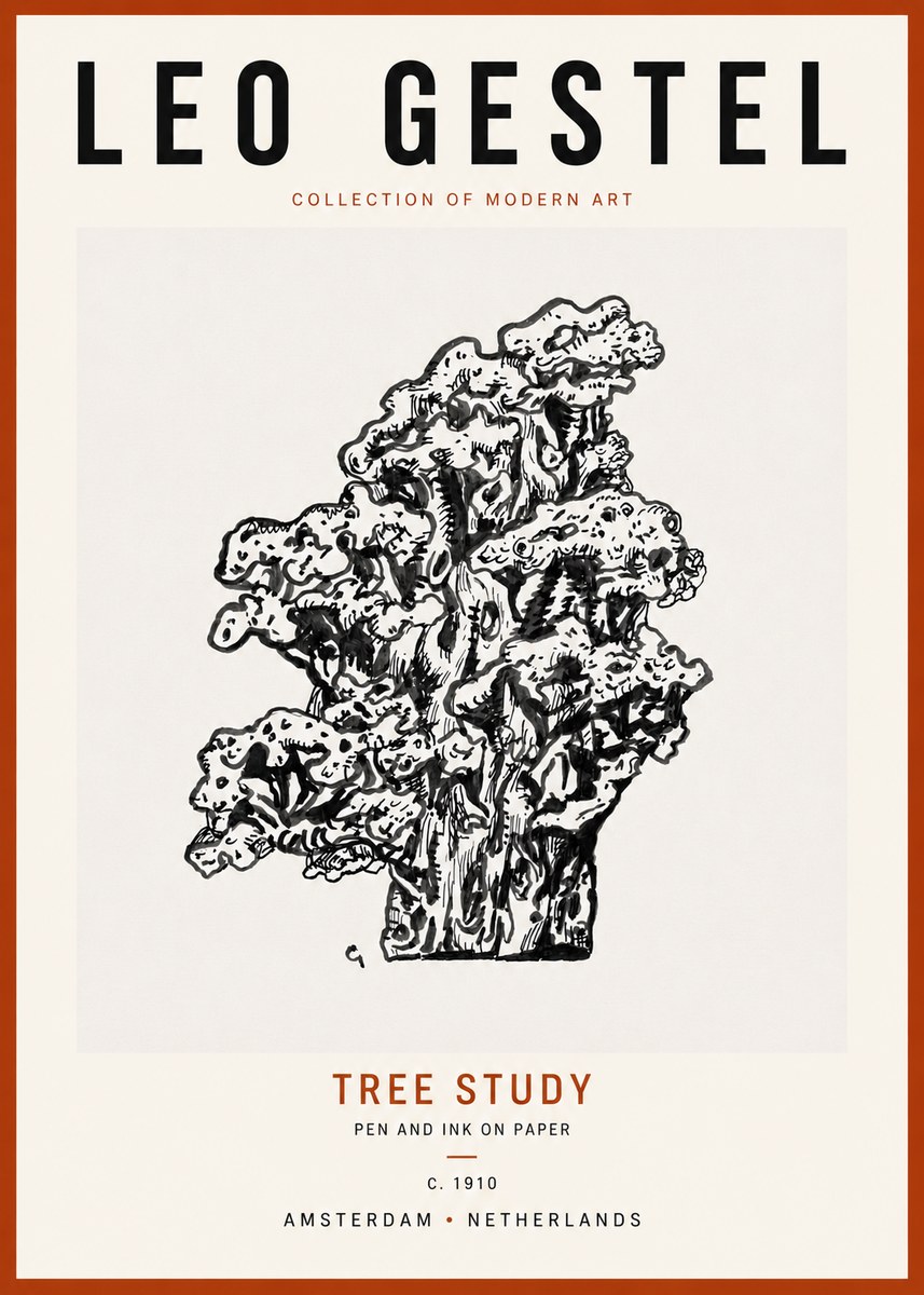 Leo Gestel Tree Study No6 - Affiche