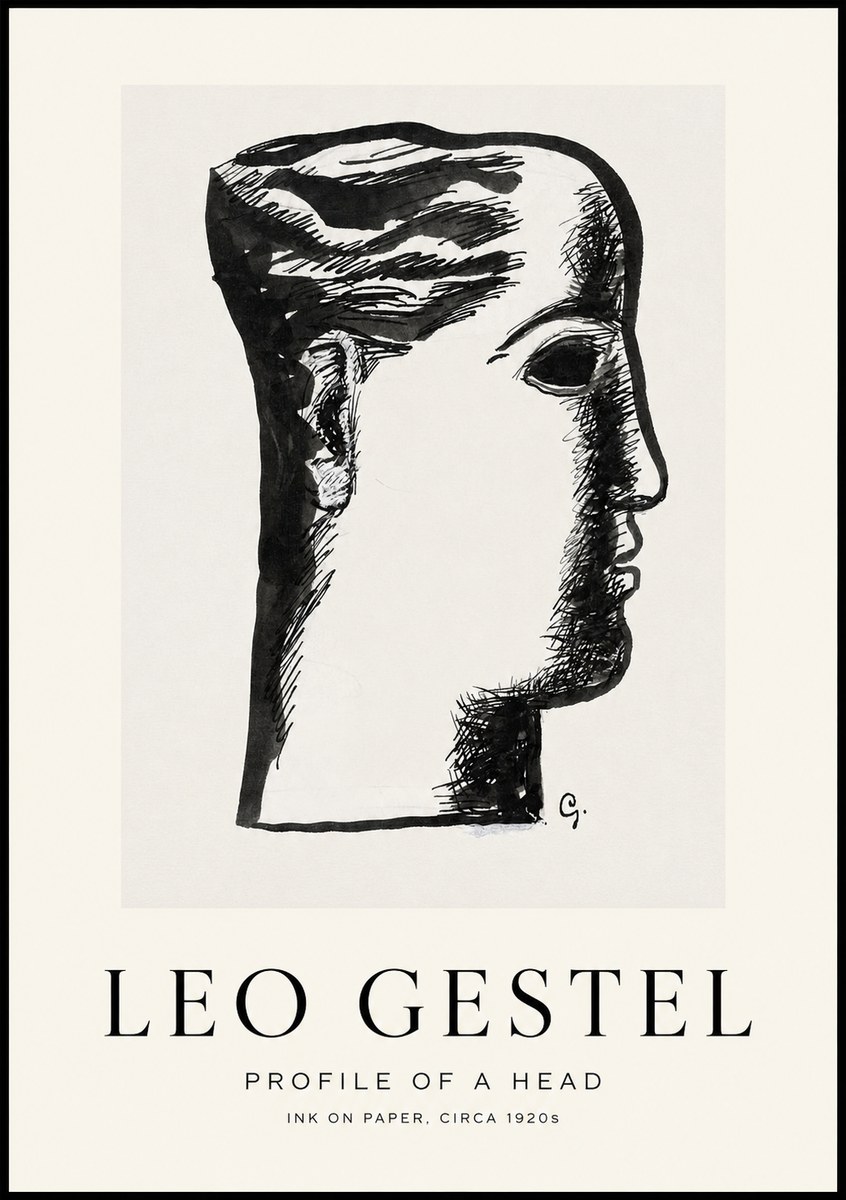 Leo Gestel Profile of a Head No1 - Affiche