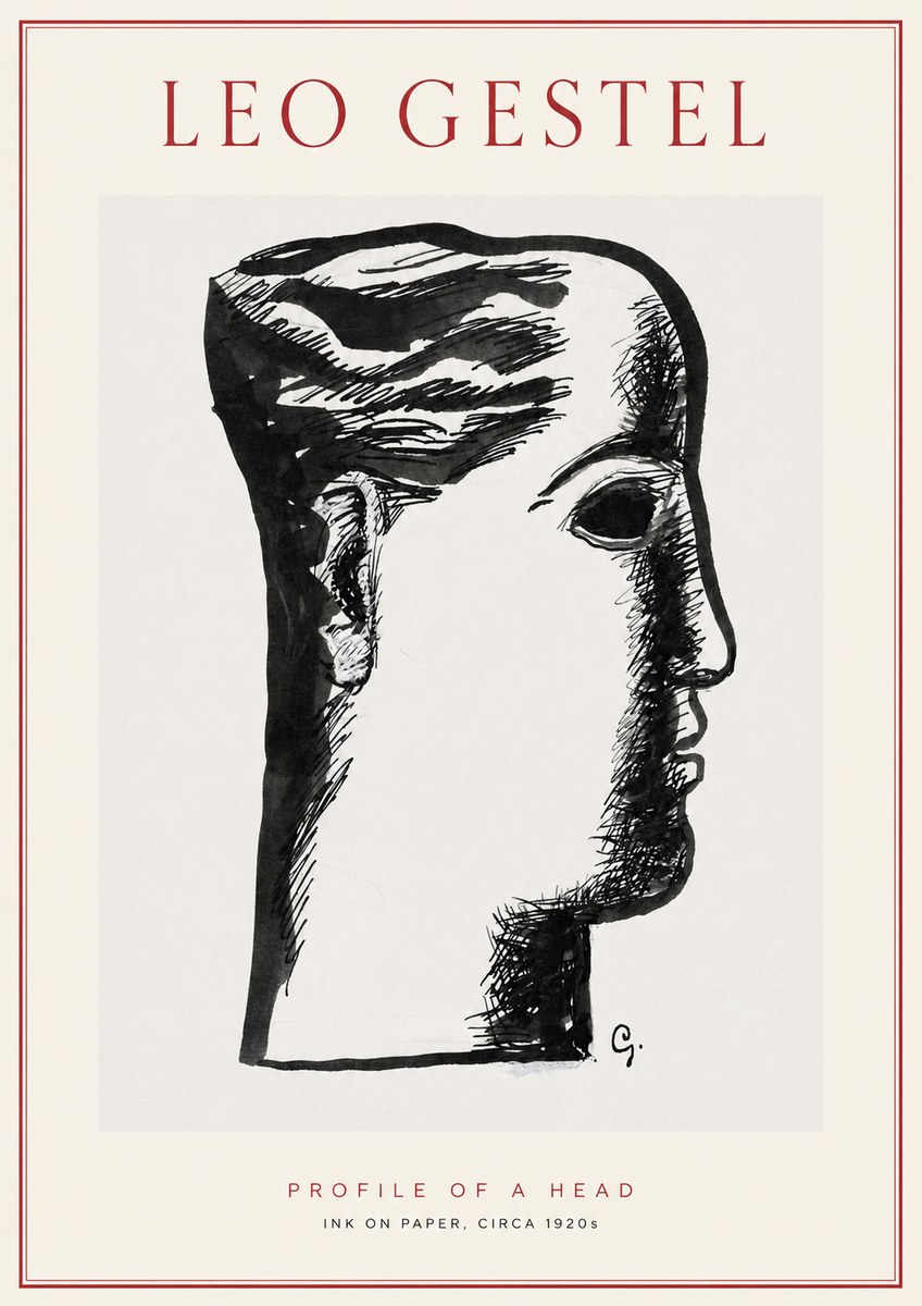 Leo Gestel Profile of a Head No2 - Affiche