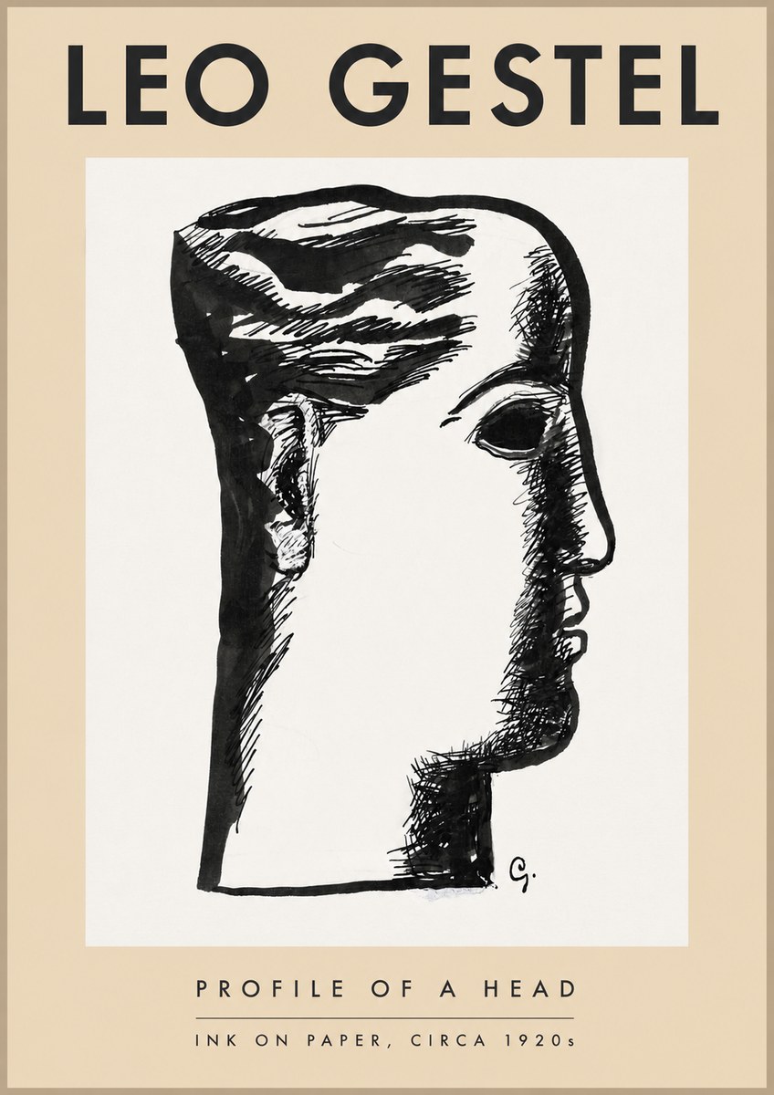 Leo Gestel Profile of a Head No3 - Affiche