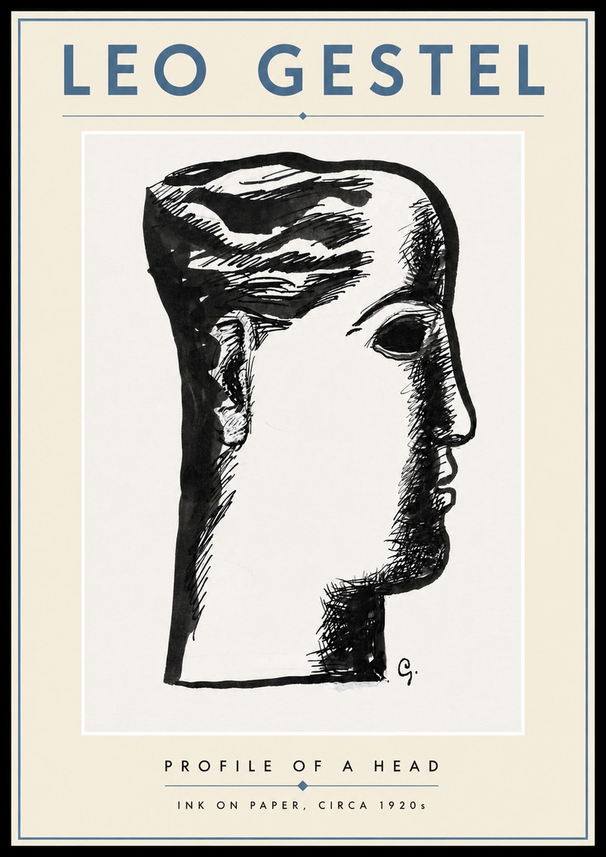 Leo Gestel Profile of a Head No4 - Affiche