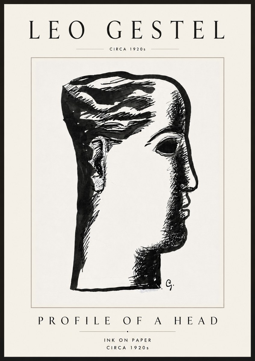 Leo Gestel Profile of a Head No6 - Affiche