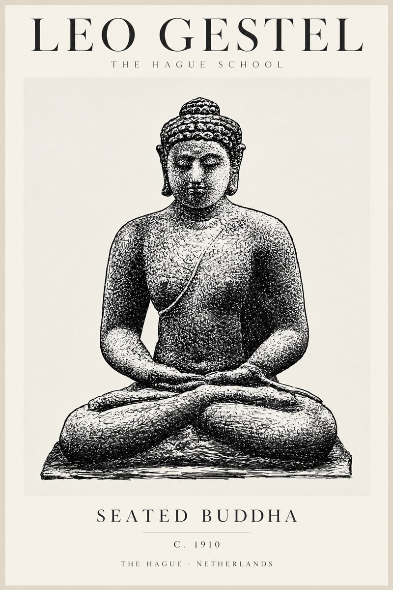 Leo Gestel Seated Buddha No2 - Affiche