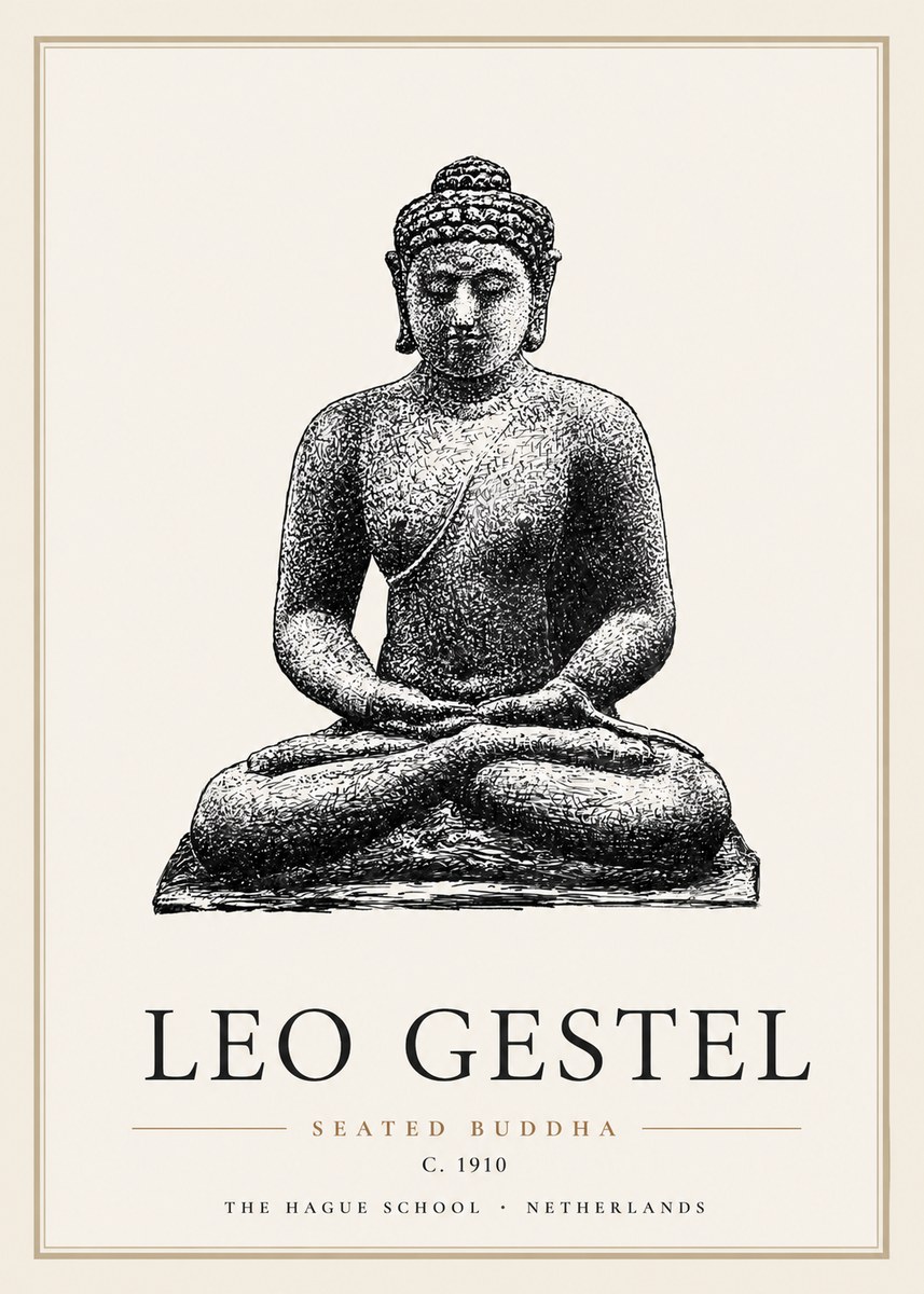 Leo Gestel Seated Buddha No5 - Affiche