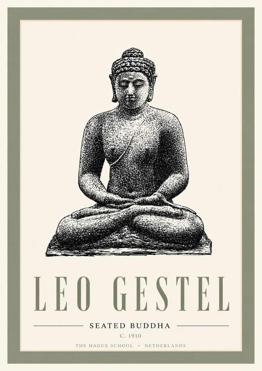Leo Gestel Seated Buddha No6 - Affiche