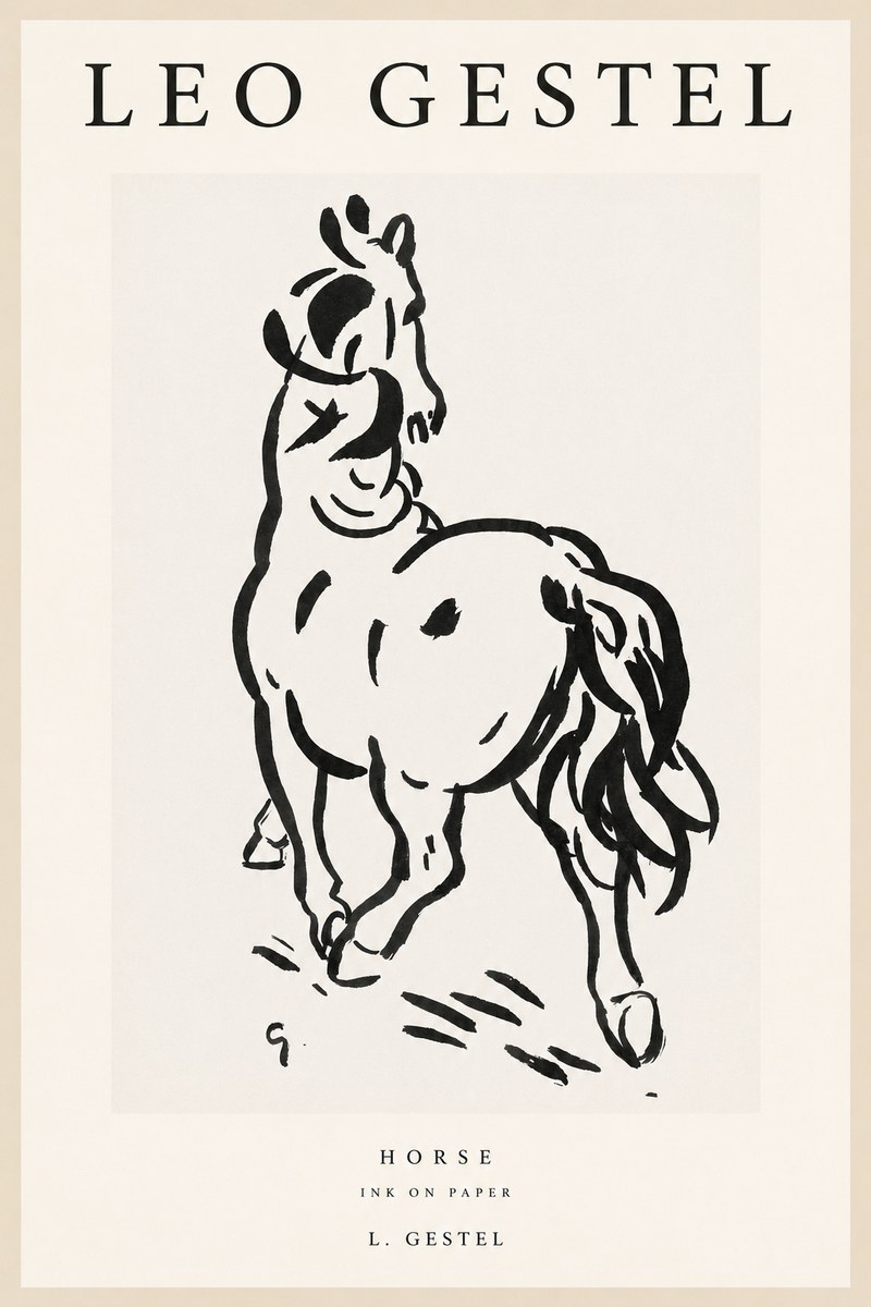 Leo Gestel Horse No1 - Affiche