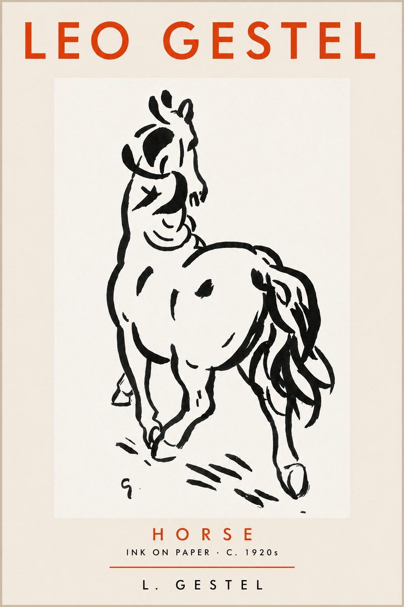 Leo Gestel Horse No4 - Affiche