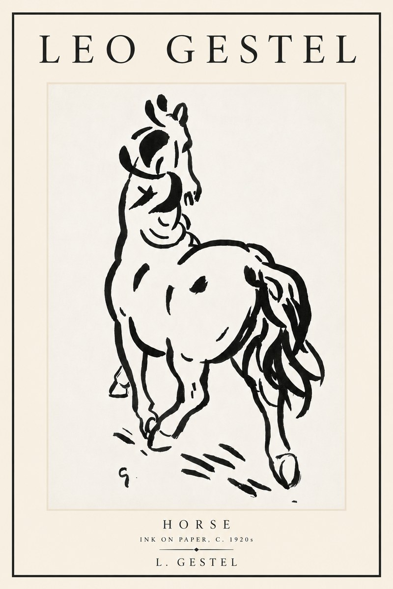 Leo Gestel Horse No5 - Affiche