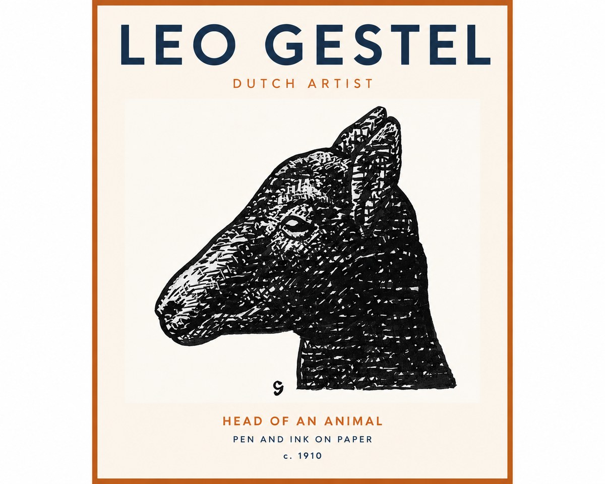 Leo Gestel Head of an Animal No2 - Affiche