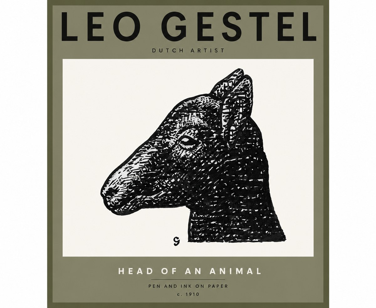 Leo Gestel Head of an Animal No3 - Affiche