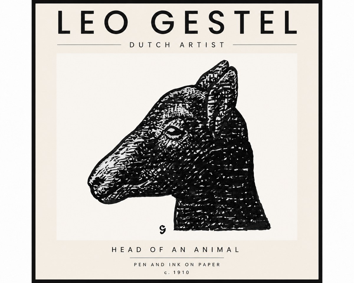 Leo Gestel Head of an Animal No4 - Affiche