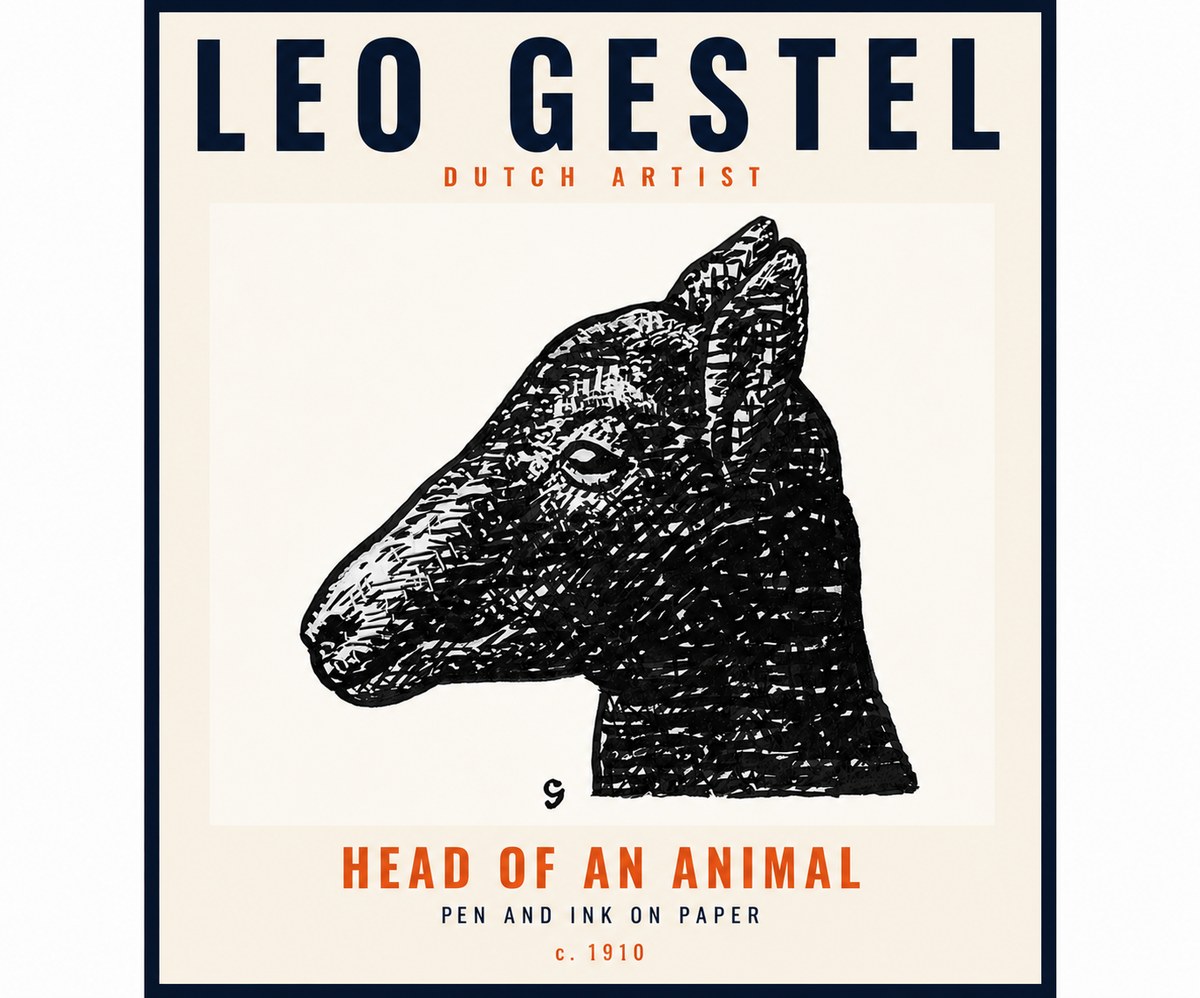 Leo Gestel Head of an Animal No5 - Affiche