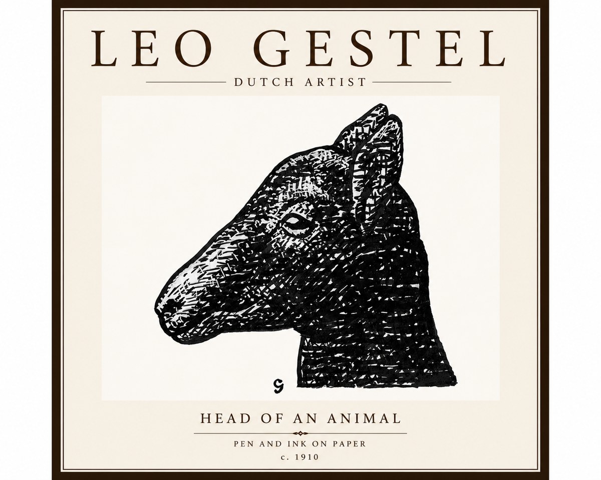 Leo Gestel Head of an Animal No6 - Affiche