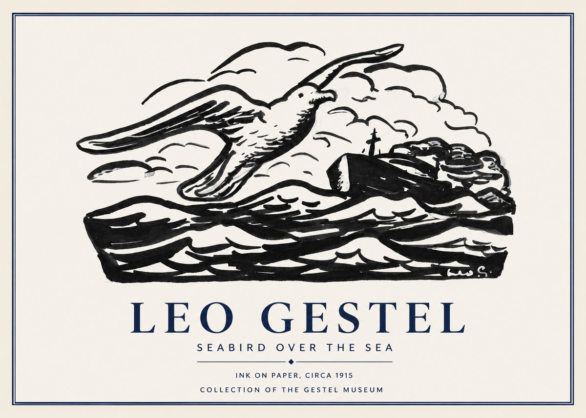 Leo Gestel Seabird over the Sea No2 - Affiche