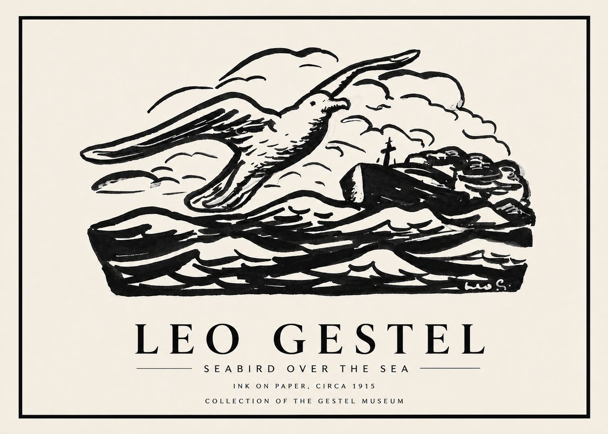 Leo Gestel Seabird over the Sea No4 - Affiche