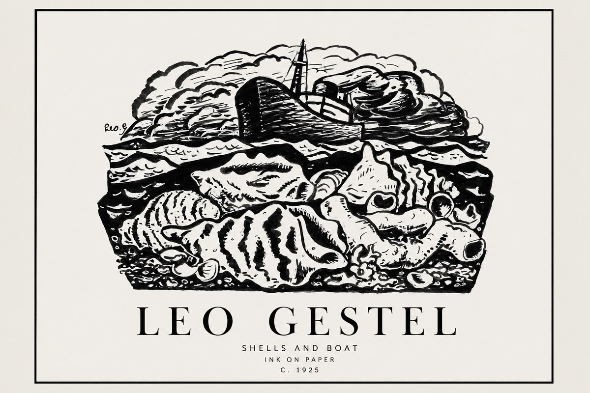 Leo Gestel Shells and Boat No1 - Affiche