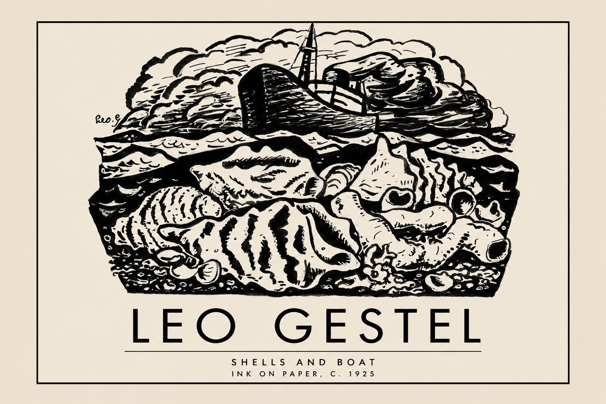Leo Gestel Shells and Boat No2 - Affiche