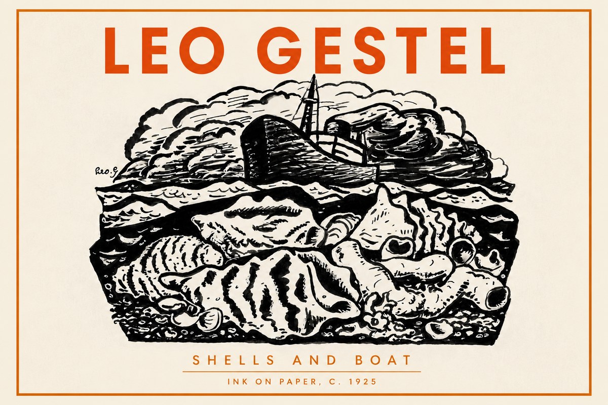 Leo Gestel Shells and Boat No4 - Affiche