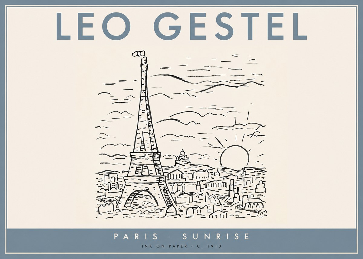 Leo Gestel Paris Sunrise No2 - Affiche