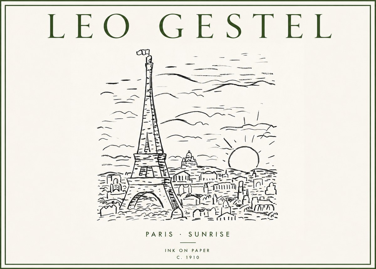 Leo Gestel Paris Sunrise No3 - Affiche
