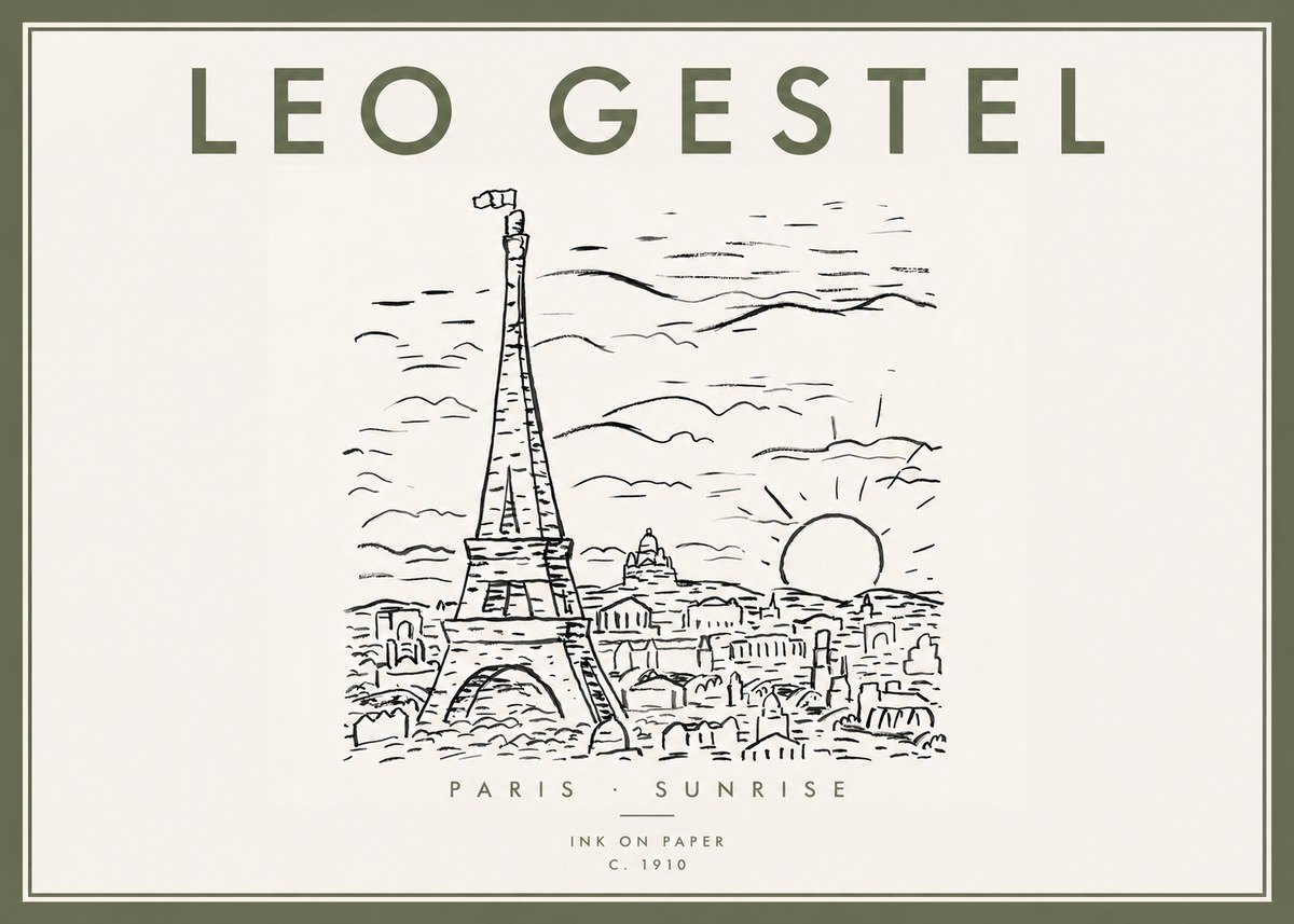 Leo Gestel Paris Sunrise No5 - Affiche