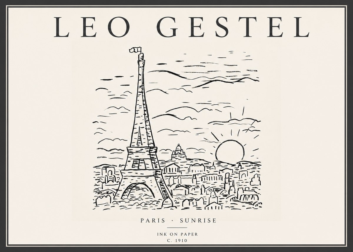 Leo Gestel Paris Sunrise No6 - Affiche