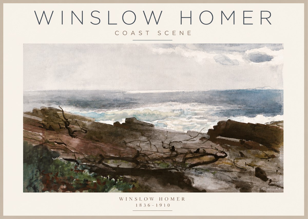 Winslow Homer Coast Scene No3 - Affiche