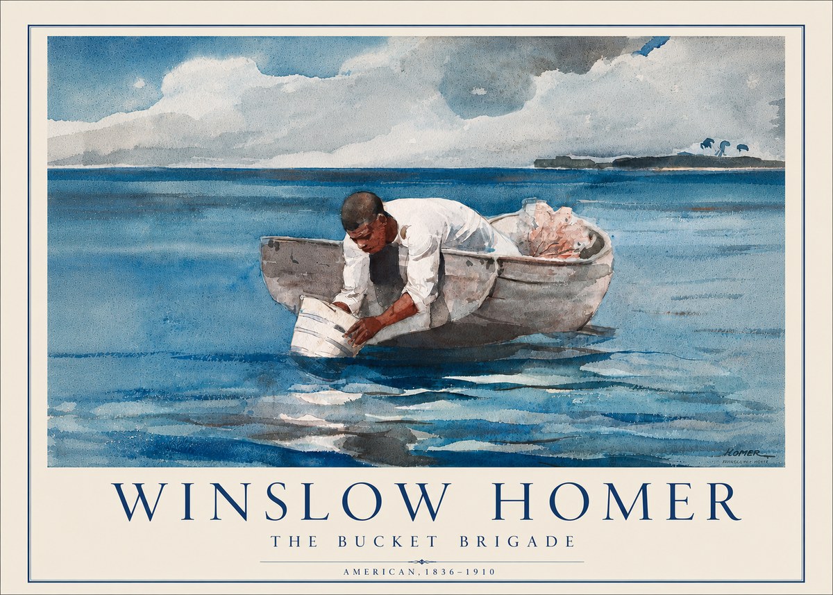 Winslow Homer The Bucket Brigade No5 - Affiche
