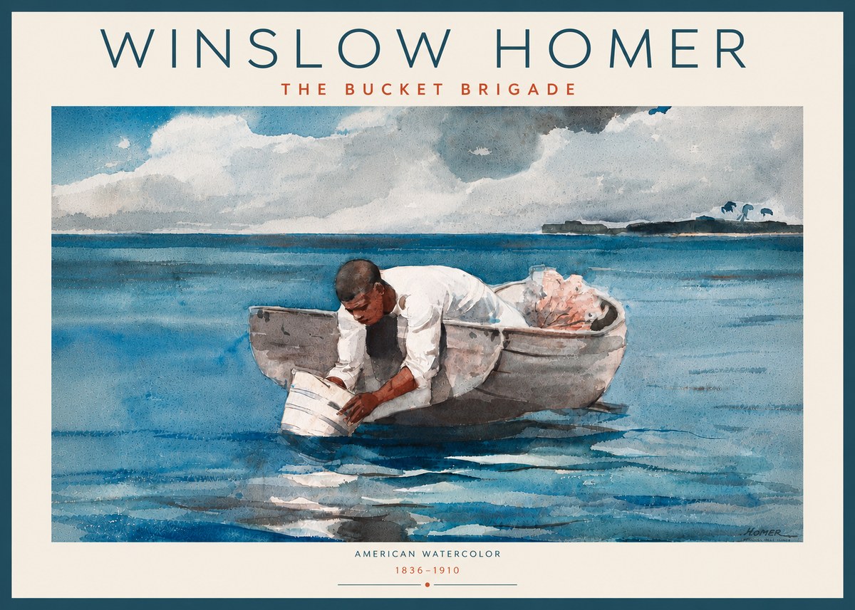 Winslow Homer The Bucket Brigade No6 - Affiche