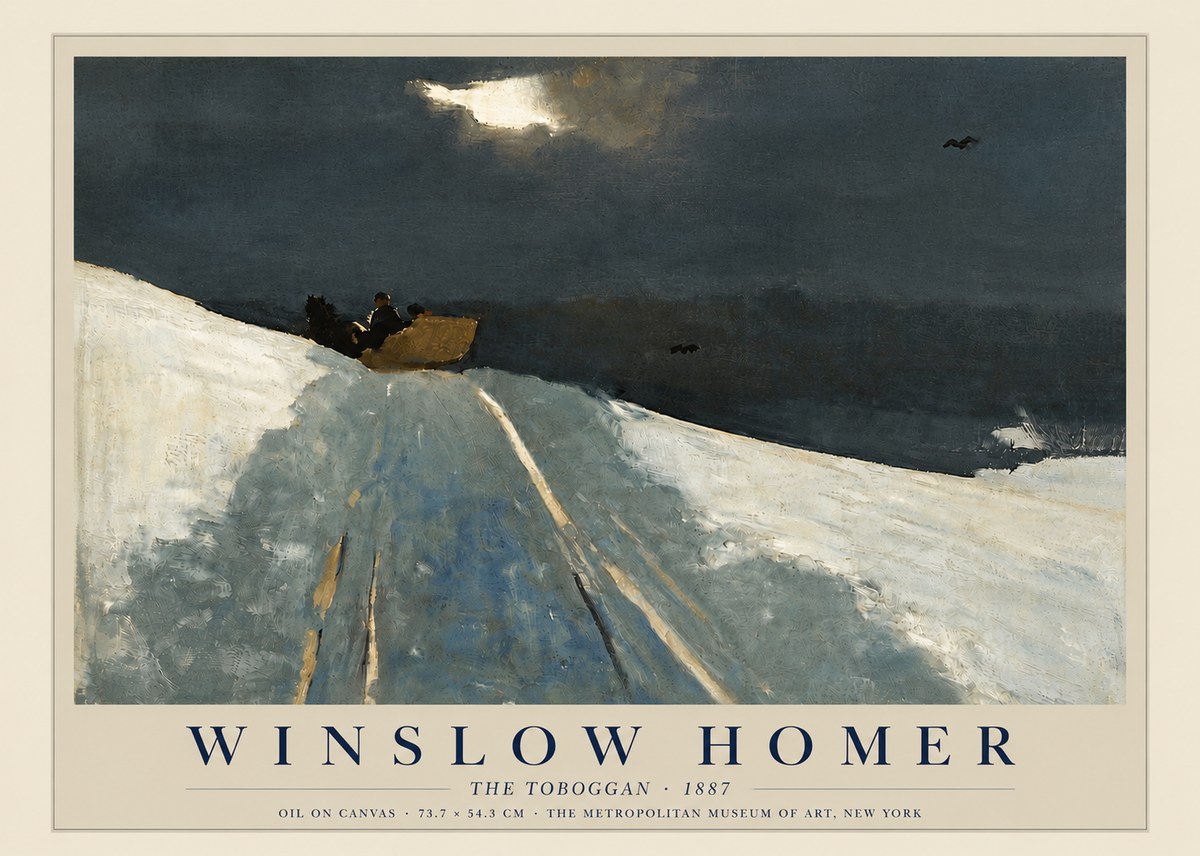 Winslow Homer The Toboggan No4 - Affiche