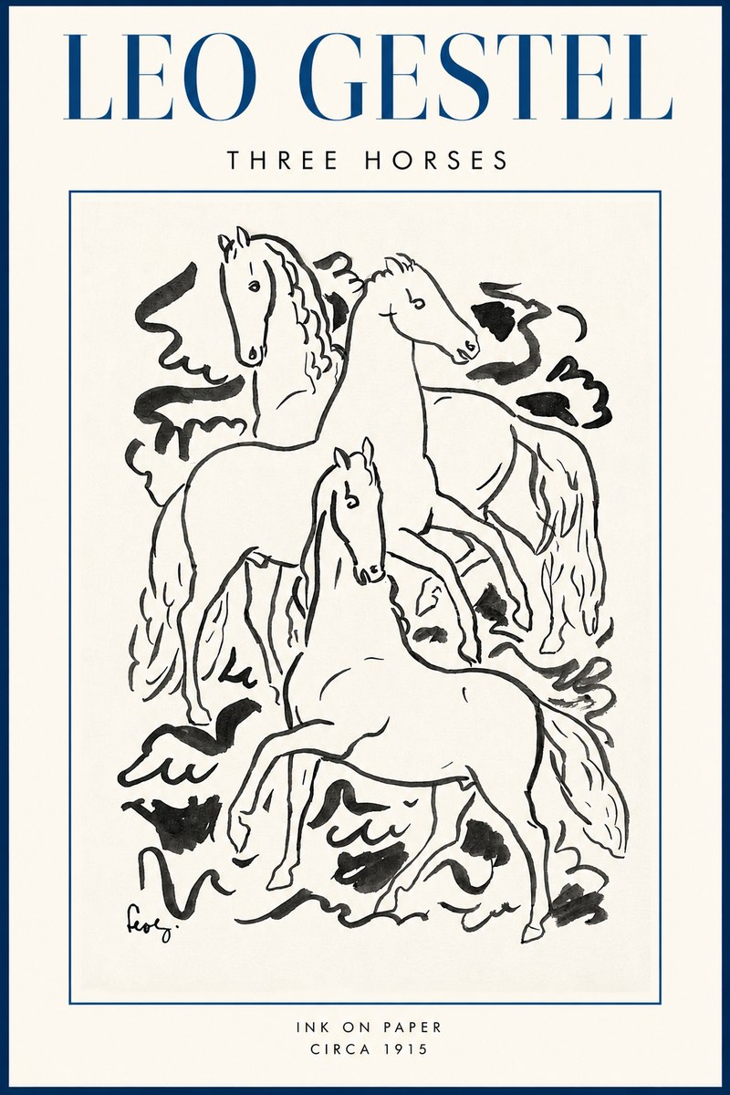 Leo Gestel Three Horses No2 - Affiche