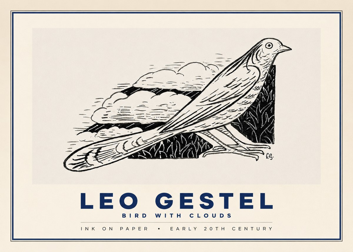 Leo Gestel Bird with Clouds No2 - Affiche