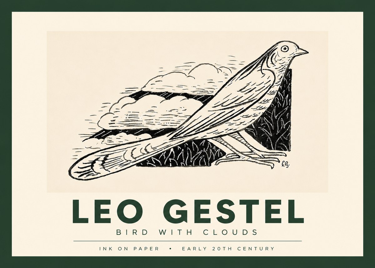 Leo Gestel Bird with Clouds No4 - Affiche