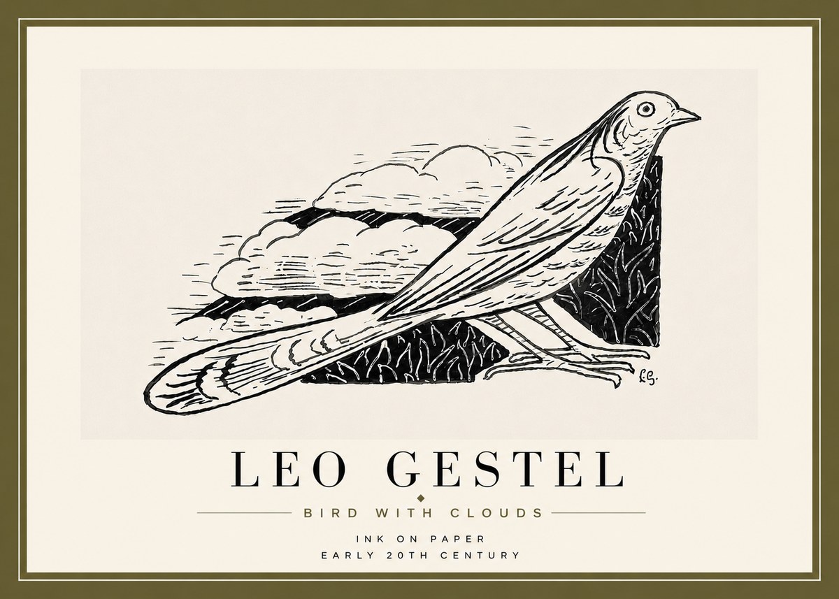Leo Gestel Bird with Clouds No6 - Affiche