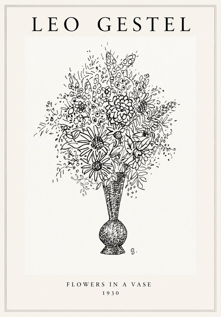 Leo Gestel Flowers in a Vase No1 - Affiche