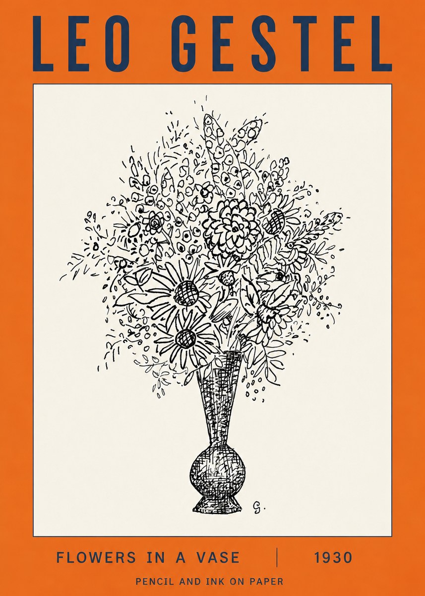 Leo Gestel Flowers in a Vase No2 - Affiche