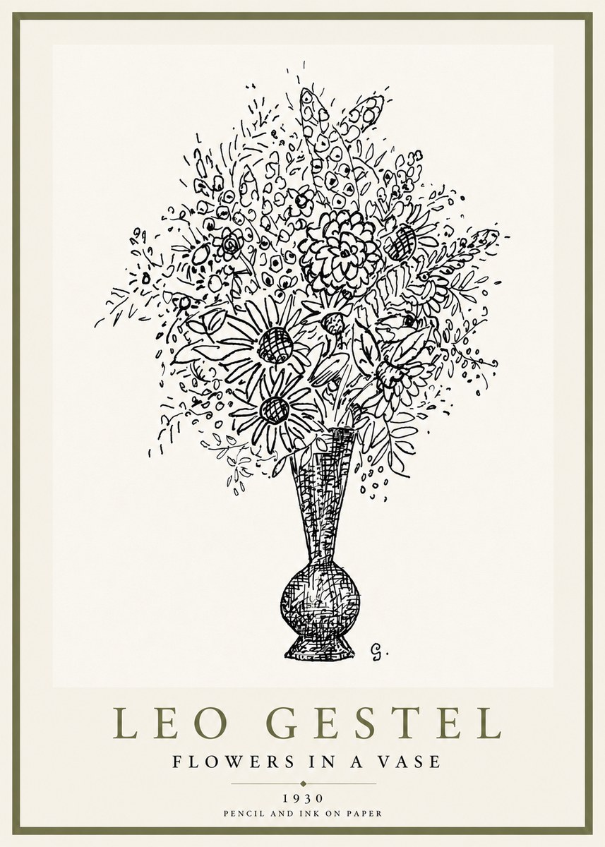 Leo Gestel Flowers in a Vase No3 - Affiche