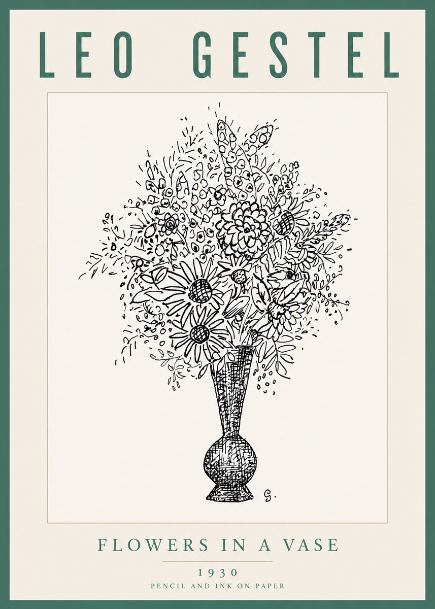 Leo Gestel Flowers in a Vase No5 - Affiche