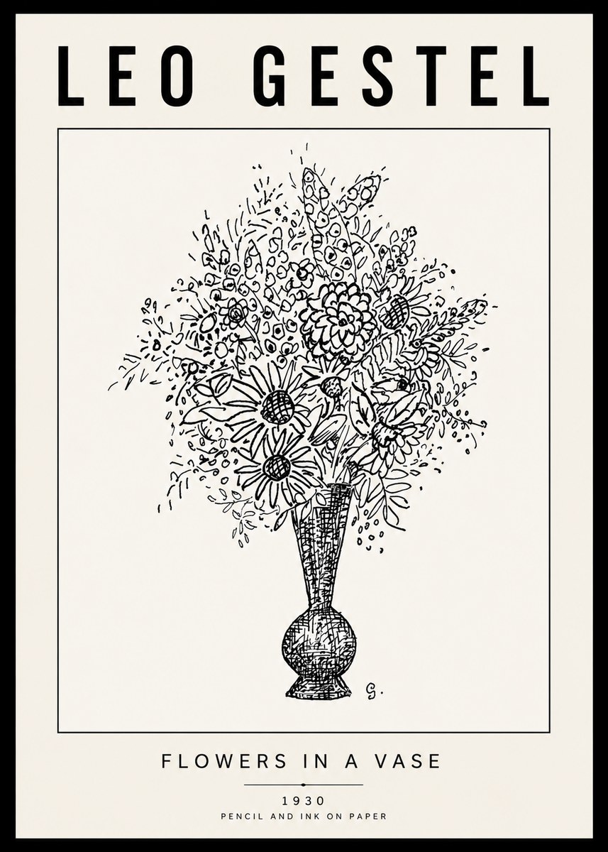 Leo Gestel Flowers in a Vase No6 - Affiche