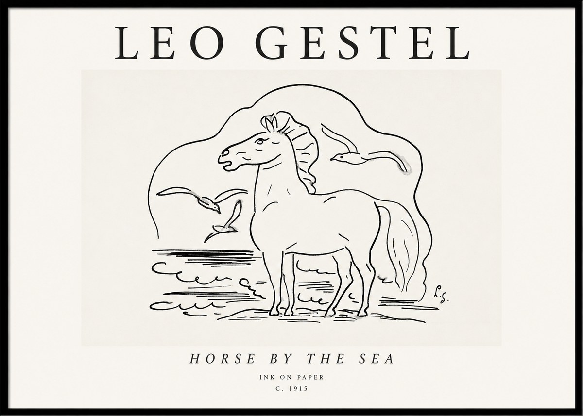 Leo Gestel Horse by the Sea No1 - Affiche