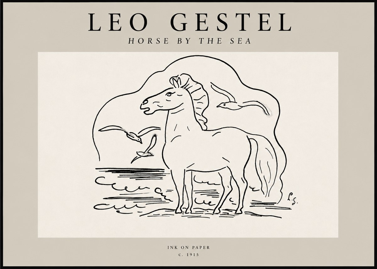 Leo Gestel Horse by the Sea No2 - Affiche