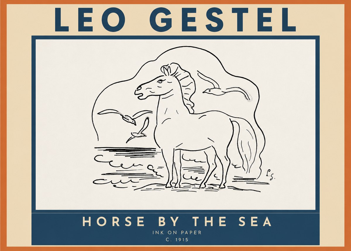 Leo Gestel Horse by the Sea No3 - Affiche