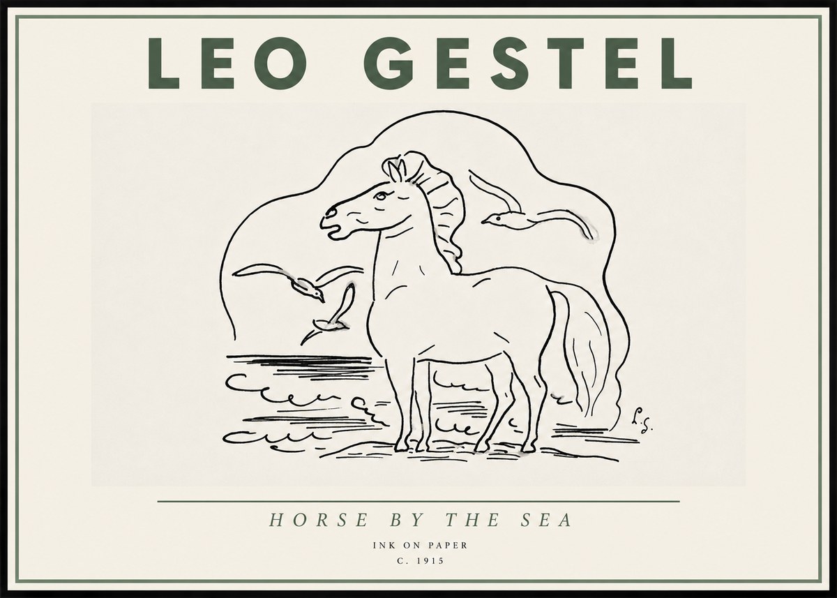 Leo Gestel Horse by the Sea No4 - Affiche